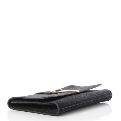 Saint Laurent Glitter Calfskin Classic Y Ligne Clutch Black 4 of 8