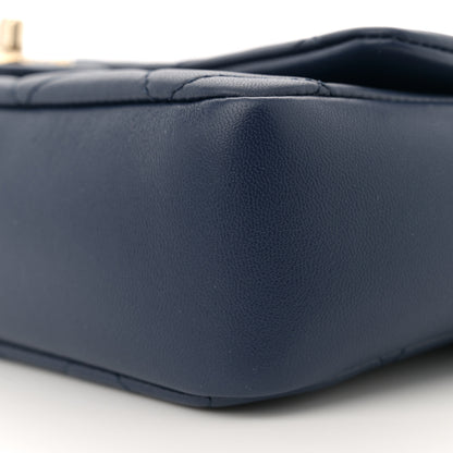 Chanel Lambskin Quilted Resin Bi-Color Chain Flap Bag Navy 10 of 12