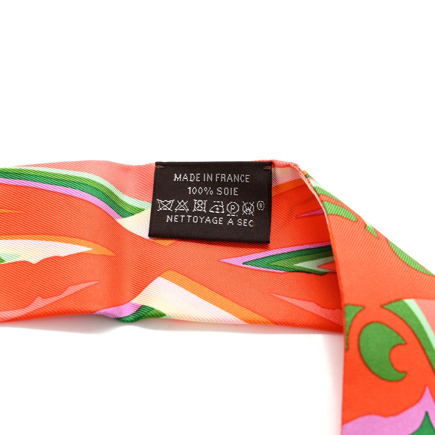 Hermes Silk Brides De Gala Shadow Twilly Orange Vert Corail