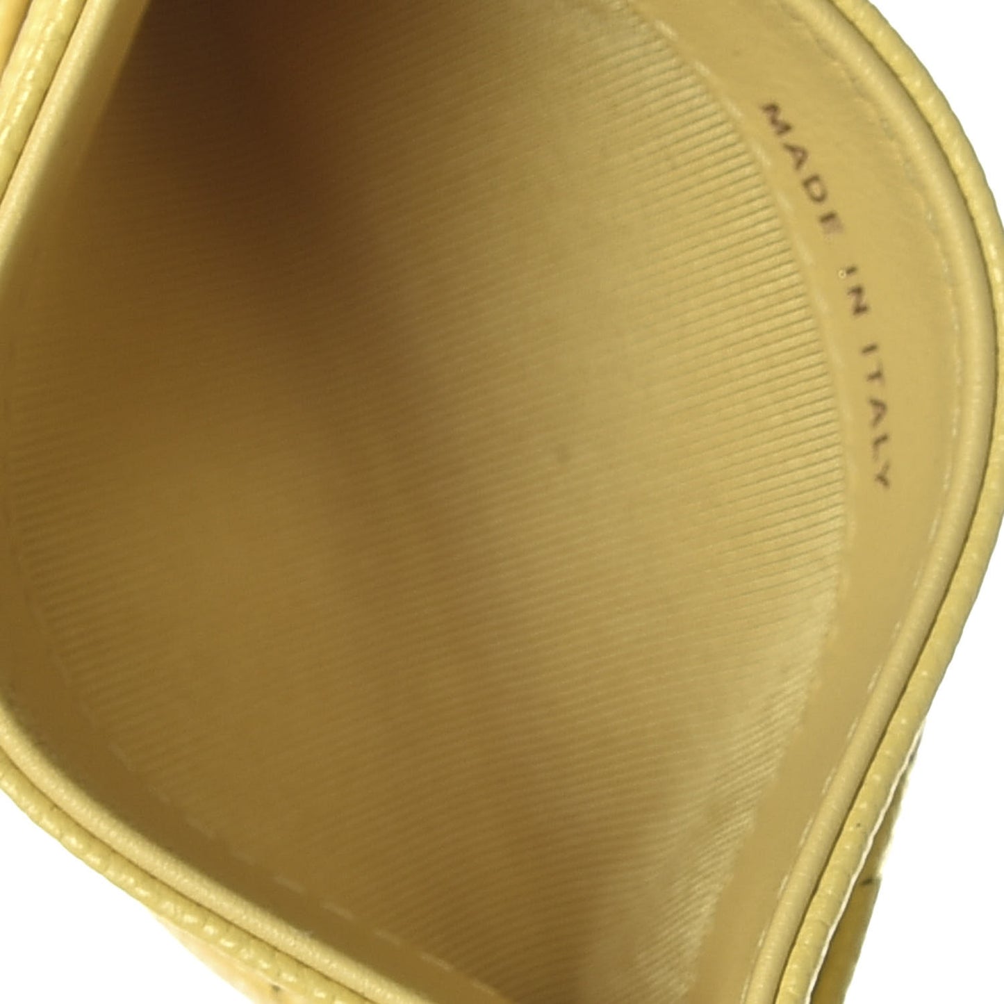 Caviar Quilted Card Holder Yellow
