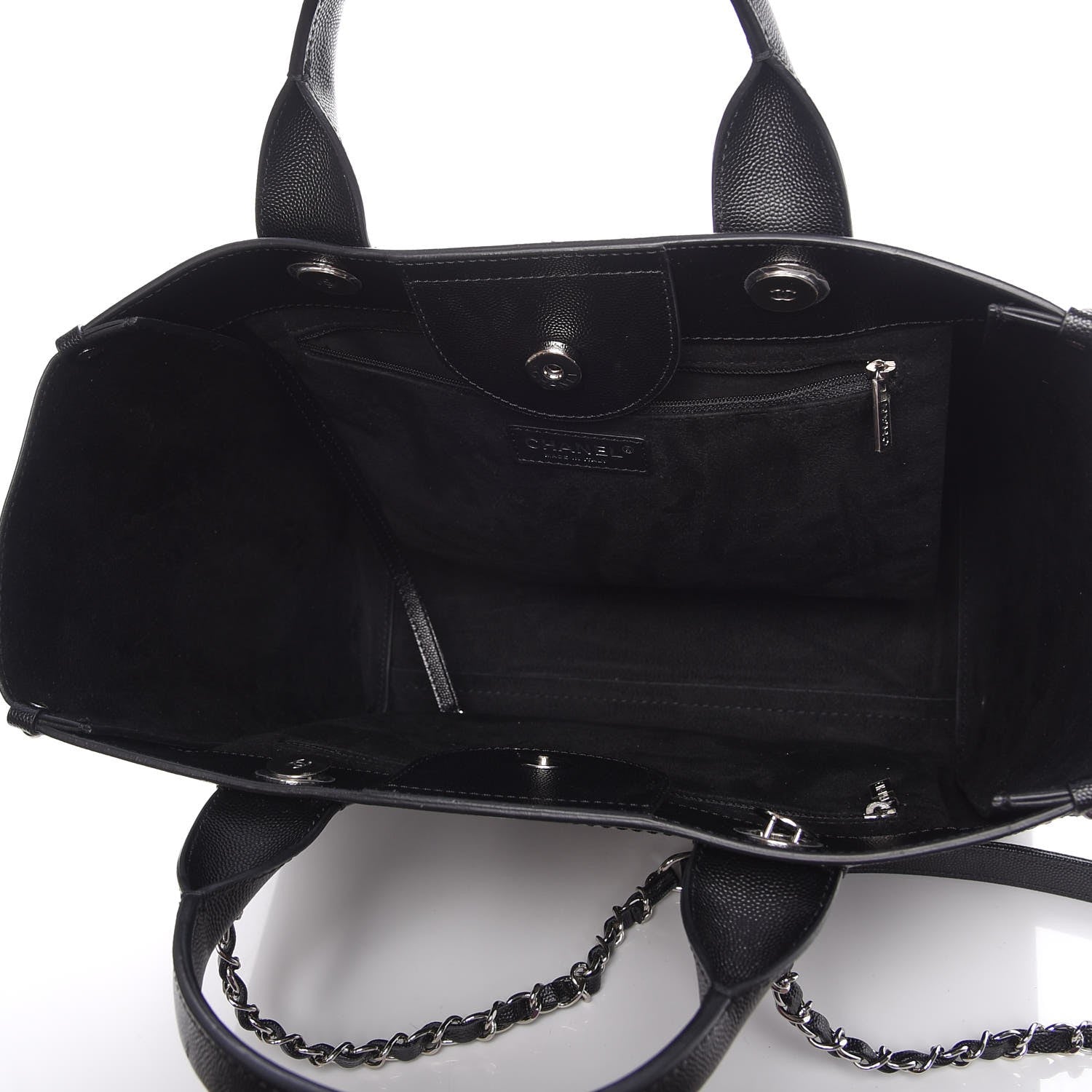 Chanel Caviar Small Studded Deauville Tote Black 5 of 7