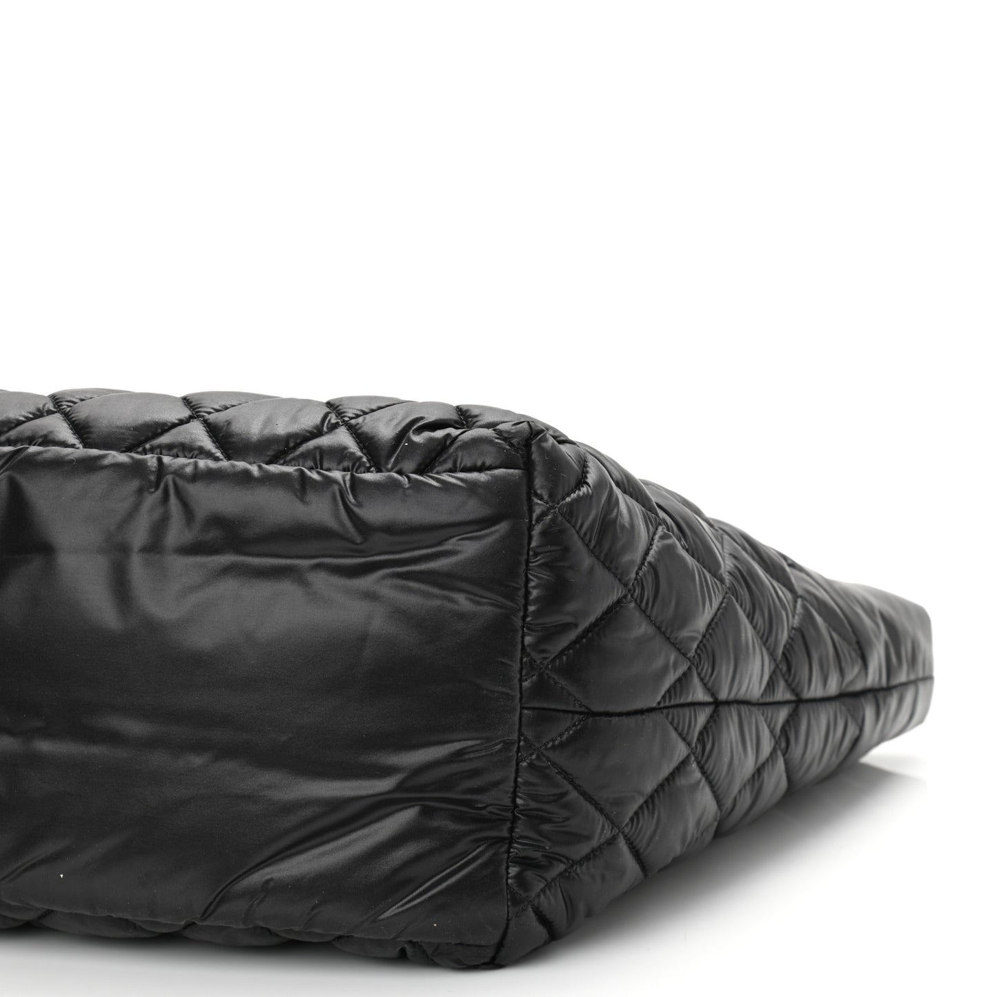 Nylon Quilted Small Coco Cocoon Tote Black