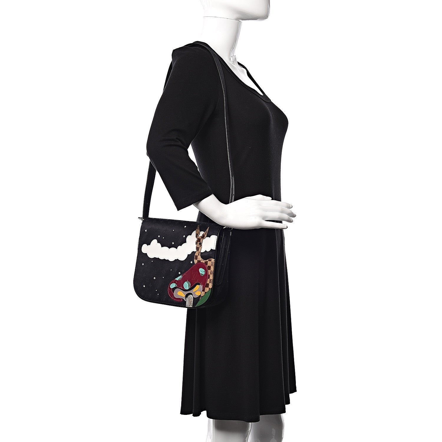 Louis Vuitton Satin Mini Monogram Conte De Fees Patchwork Musette Black 1 of 9