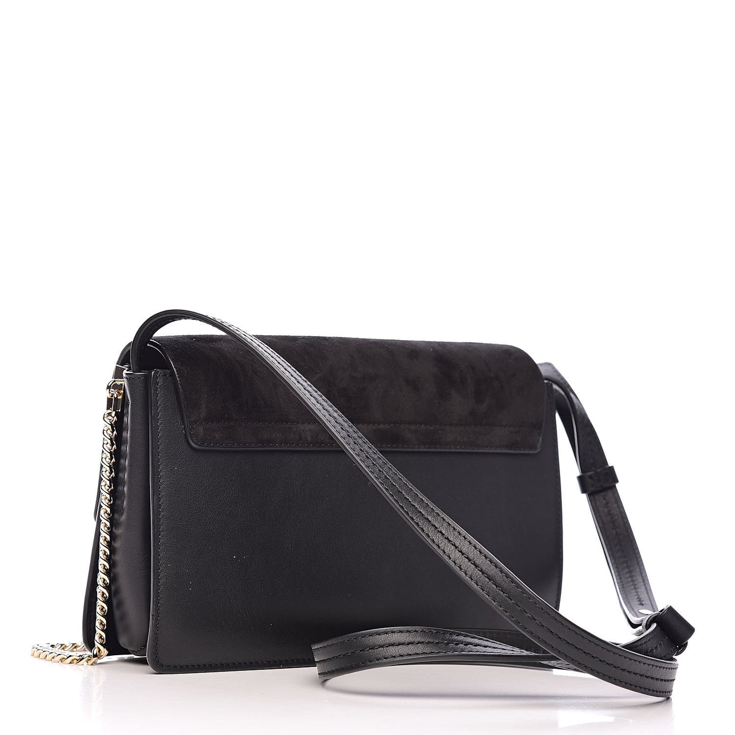 Suede Calfskin Small Faye Shoulder Bag Black