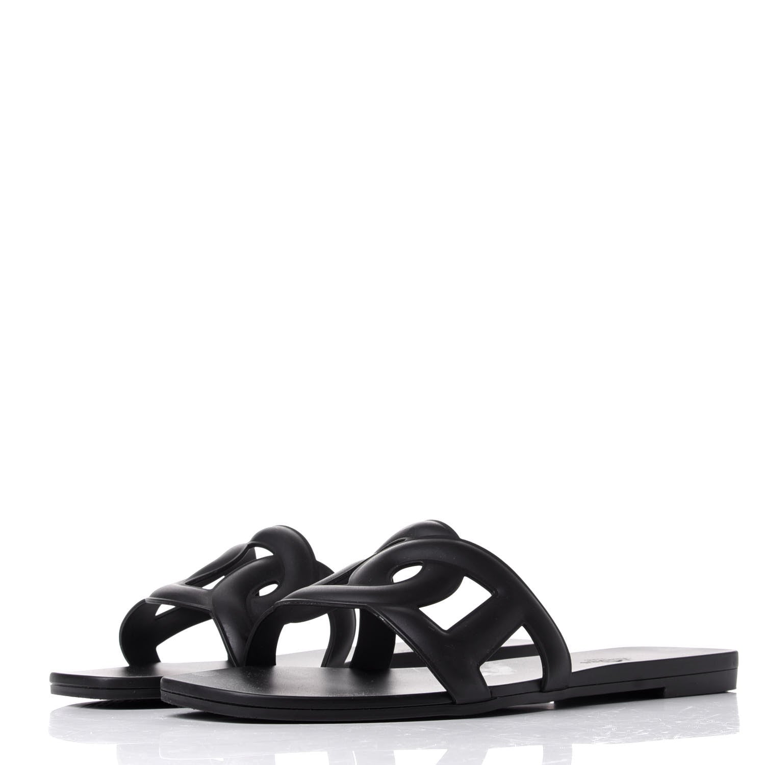 Hermes Rubber Aloha Sandals 39 Black 3 of 9