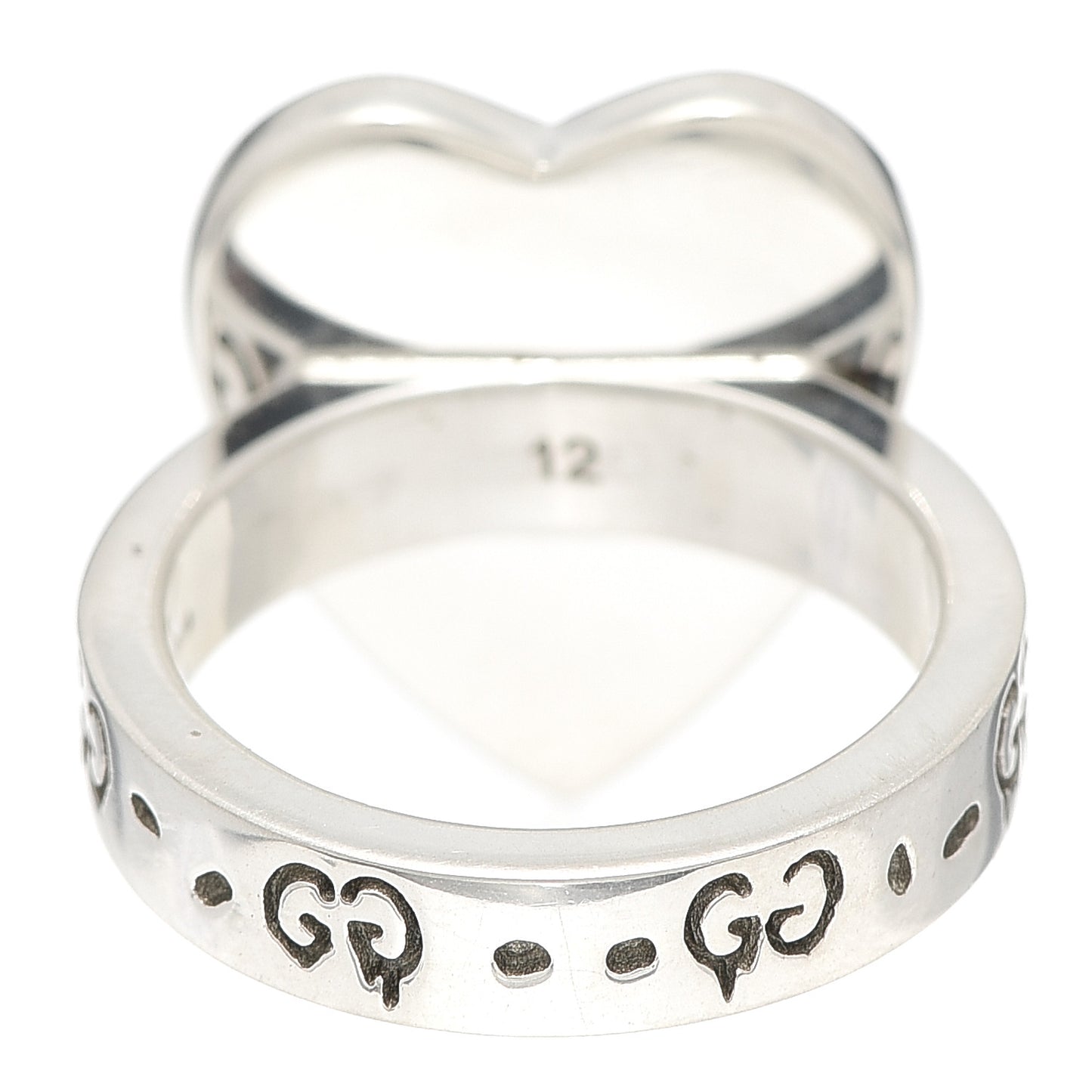 Sterling Silver GucciGhost Heart Ring 52 6