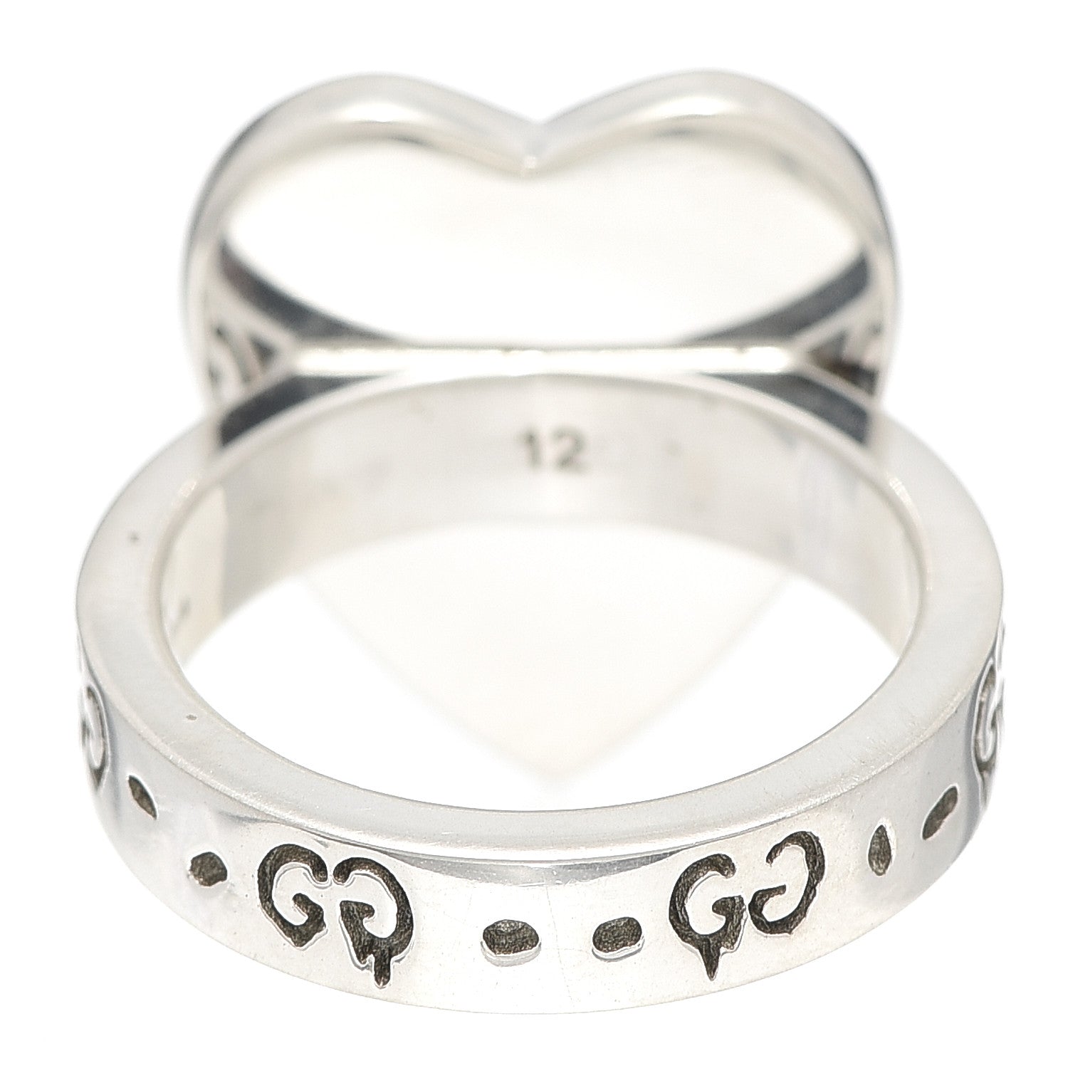 Gucci Sterling Silver GucciGhost Heart Ring 52 6 3 of 6