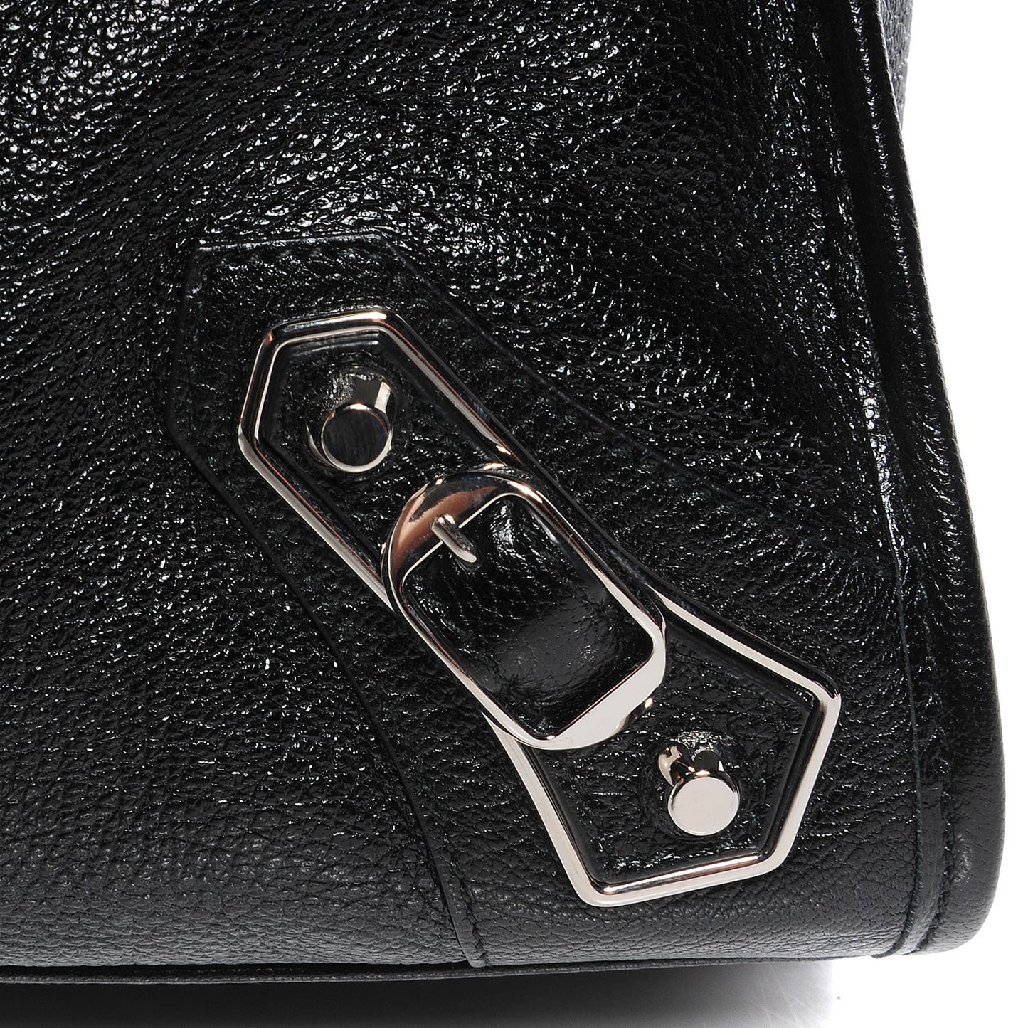 Chevre Silver Metallic Edge Hardware City Black