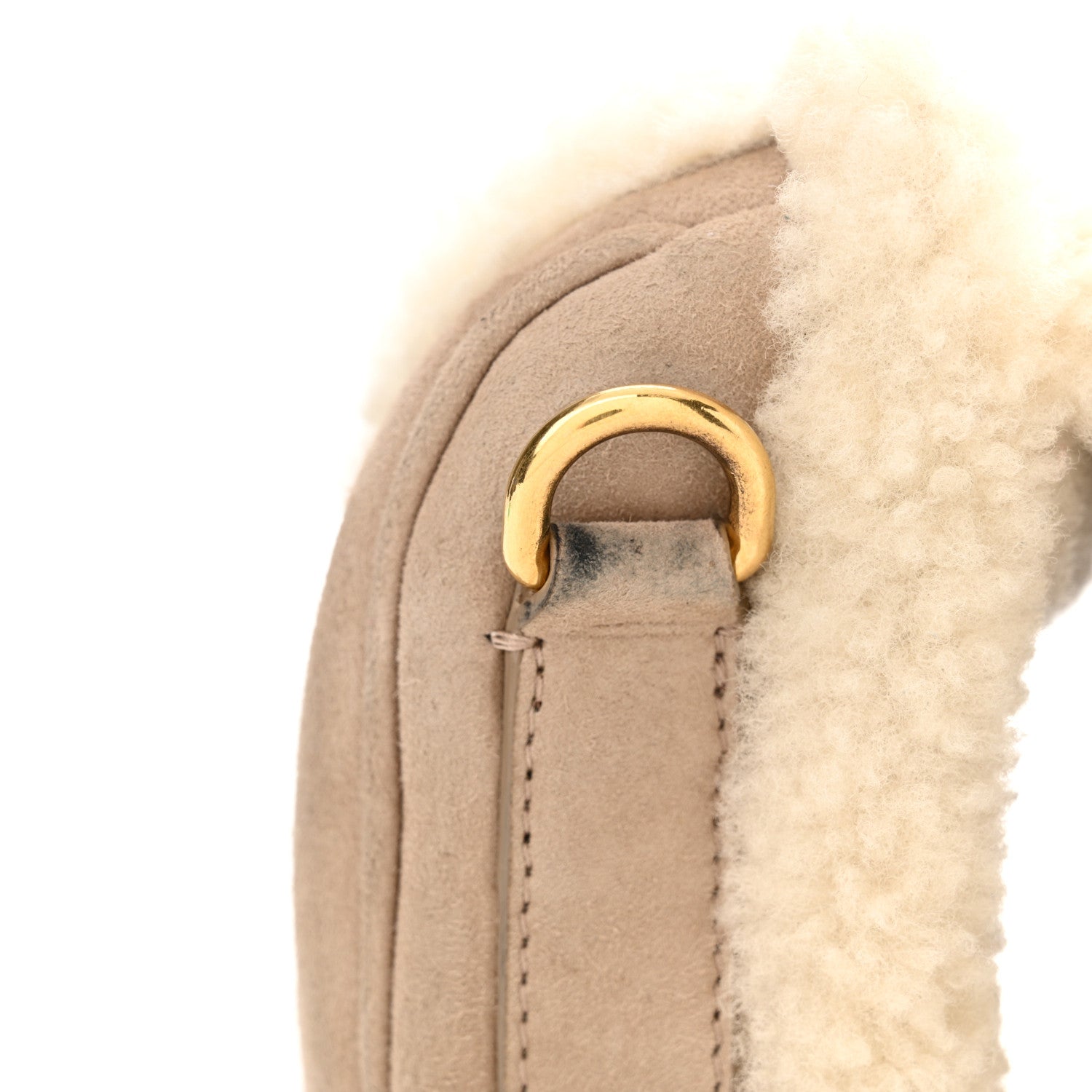 Christian Dior Suede Shearling Small Bobby Flap Beige 11 of 11