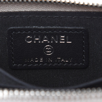Chanel Metallic Calfskin Timeless Zip Coin Purse Silver Black 6 of 10
