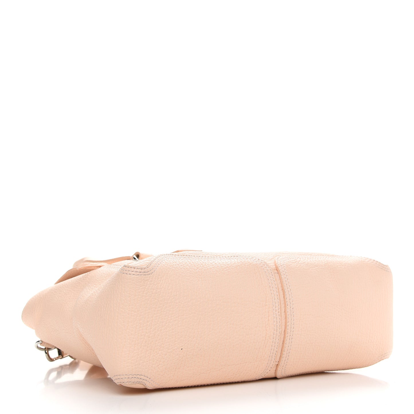 Textured Calfskin Medium Pashli Satchel White Peach