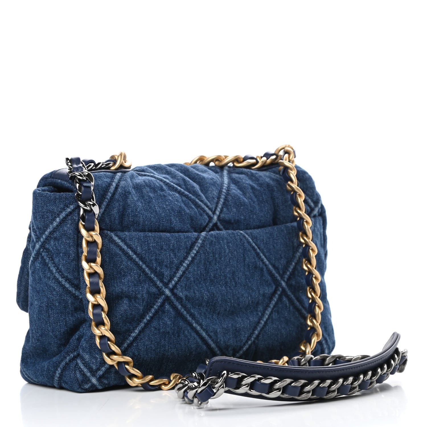 Chanel Denim Quilted Medium Chanel 19 Flap Blue 3 of 11