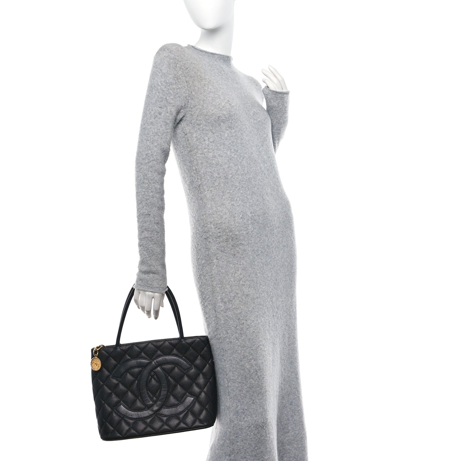 Chanel Caviar Quilted Medallion Tote Black 2 of 15