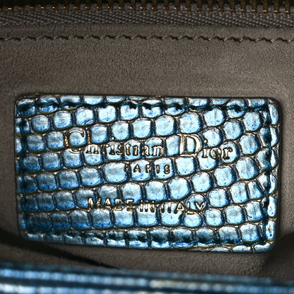 Christian Dior Metallic Lizard Small Lady Dior Blue 6 of 9