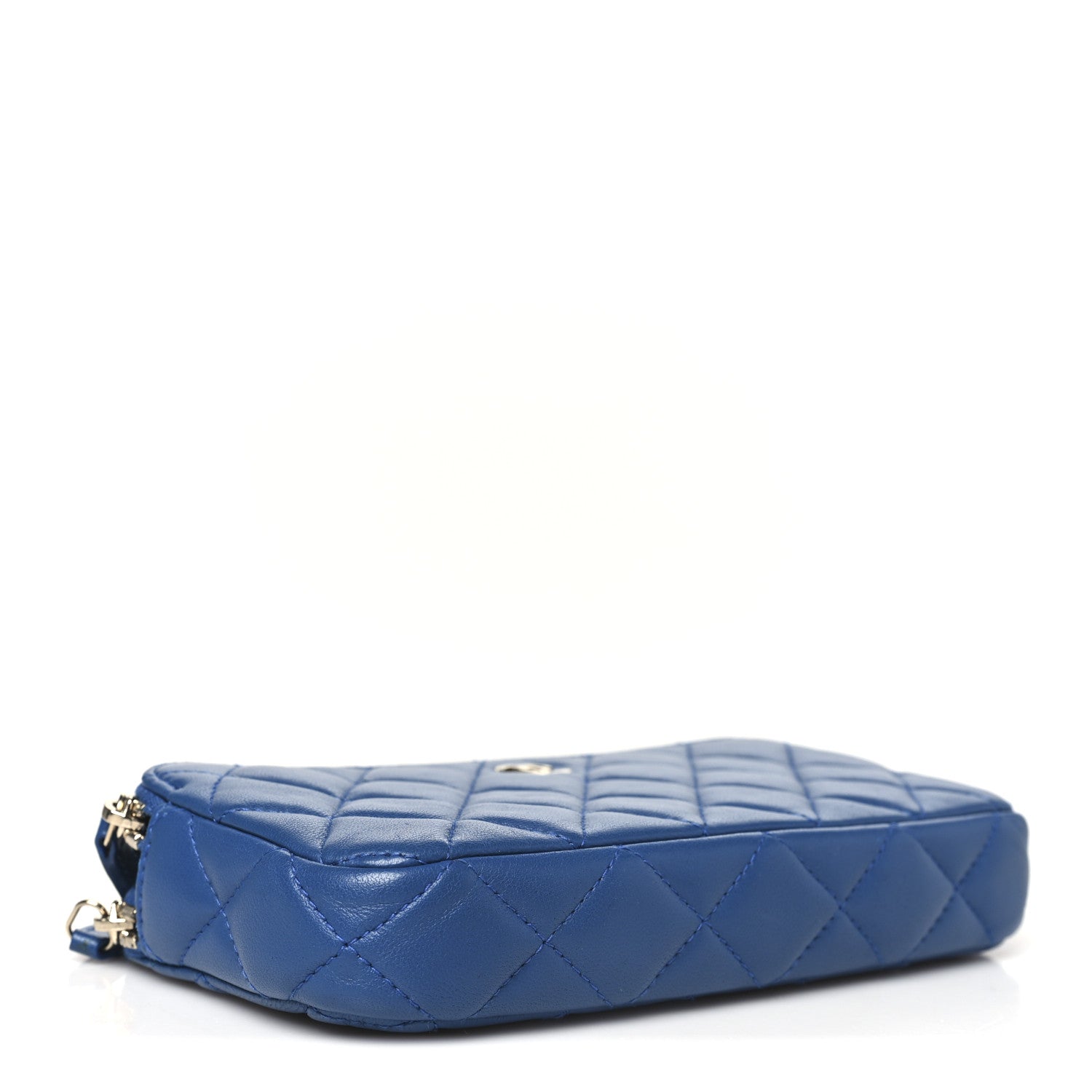 Chanel Lambskin Quilted Small Clutch With Chain Blue 4 of 11
