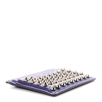 Christian Louboutin Calfskin Paris Spikes Kios Card Holder Purple 4 of 7