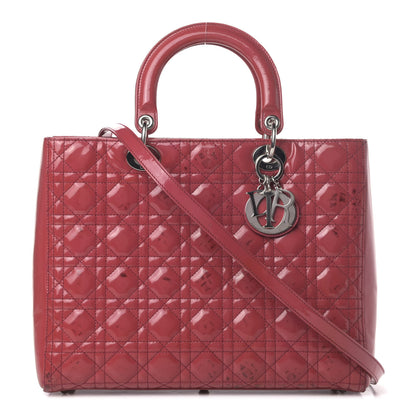 Christian Dior Patent Cannage Large Lady Dior Fuchsia 1 of 8