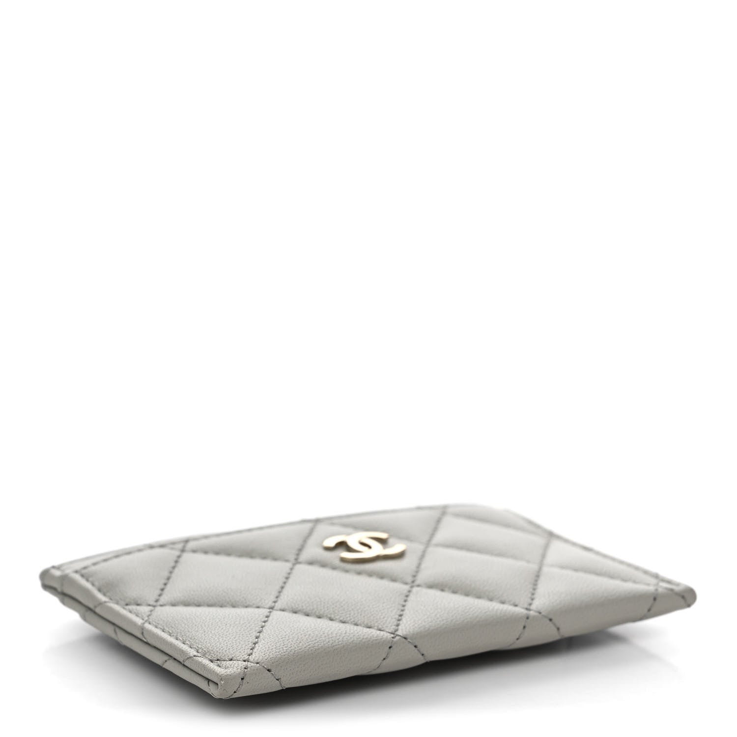 Chanel Lambskin Quilted Card Holder Grey 4 of 10