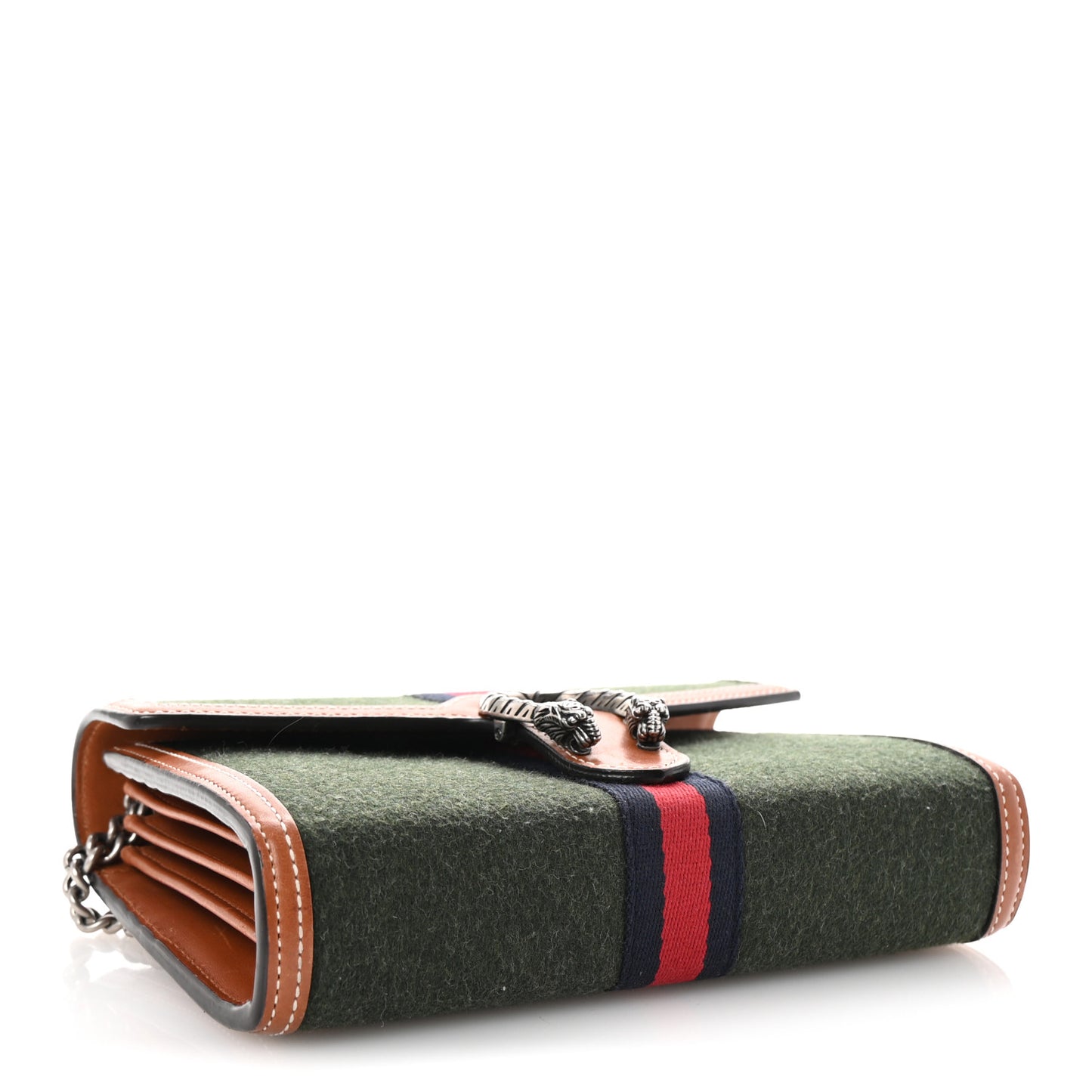 Loden Fabric Cuoio Harness Web Mini Dionysus Chain Wallet Underwood Harness Brown