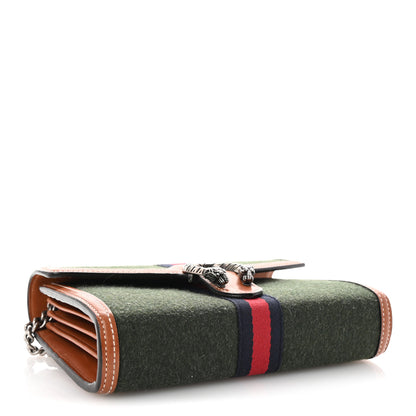 Gucci Loden Fabric Cuoio Harness Web Mini Dionysus Chain Wallet Underwood Harness Brown 4 of 10