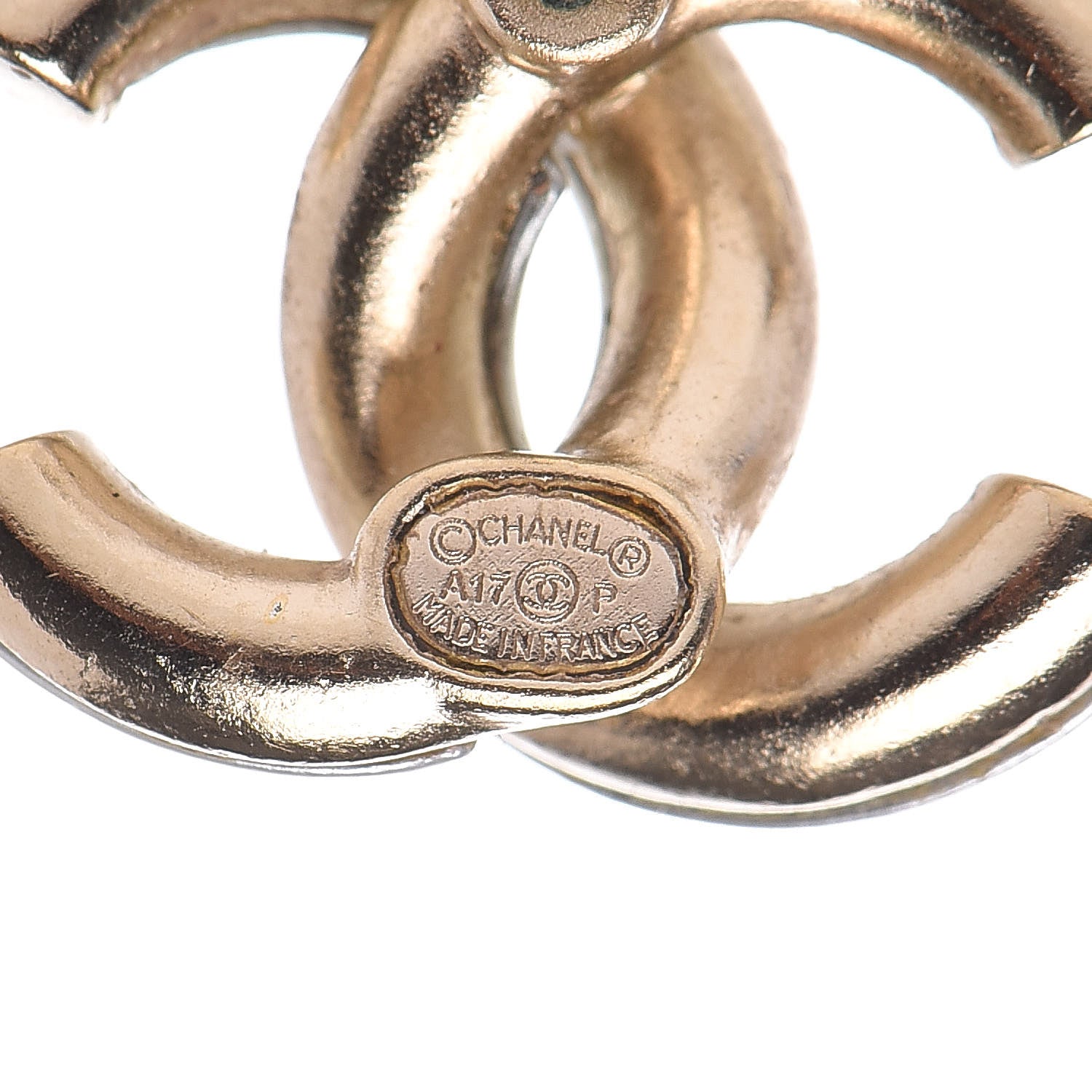 Chanel Metal CC Earrings Silver Gold 3 of 5