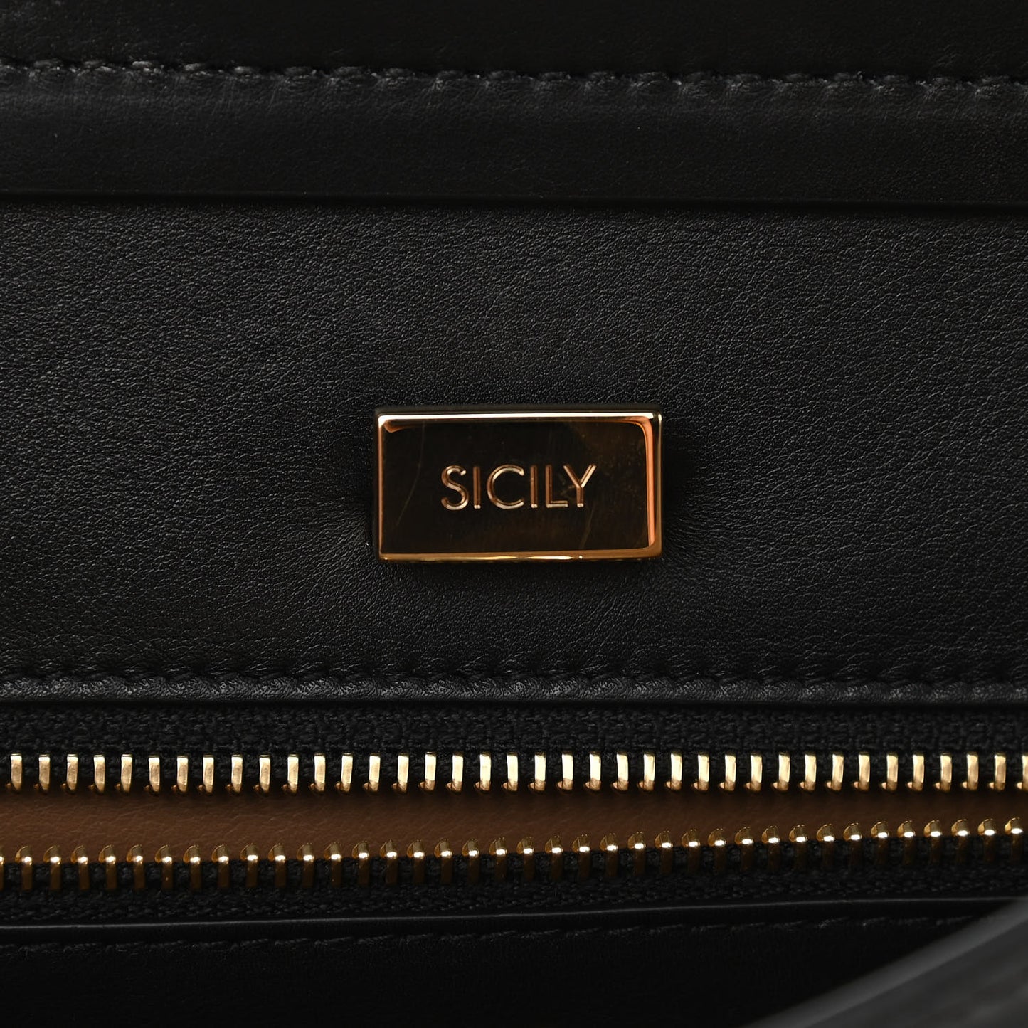 Calfskin Large Miss Sicily Satchel Black