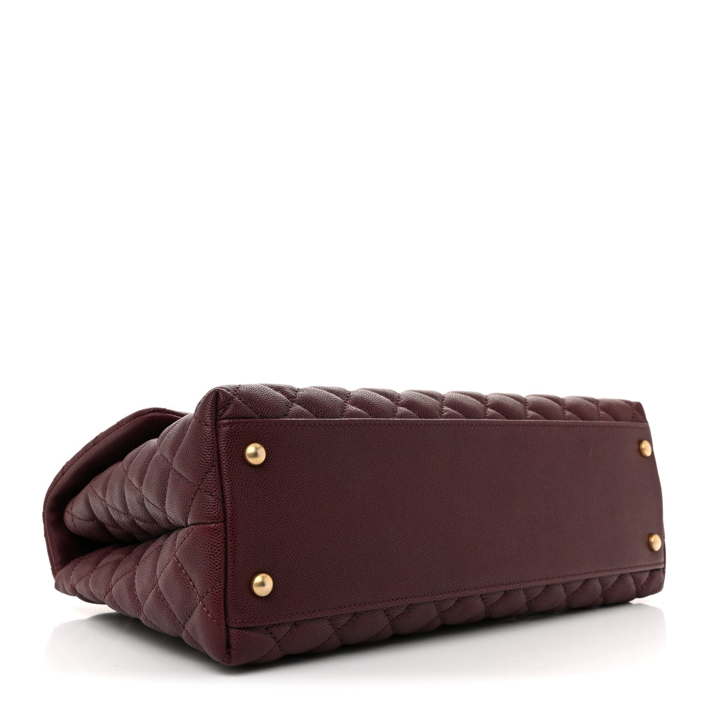 Caviar Lizard Quilted Medium Coco Handle Flap Burgundy