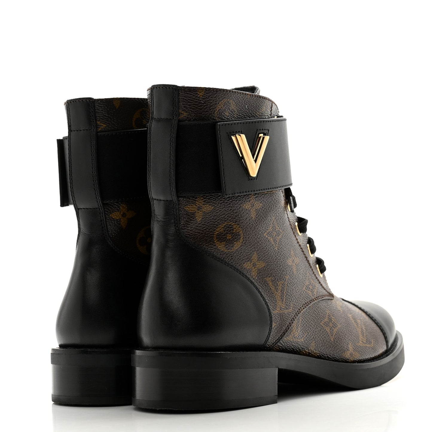 Calfskin Monogram Wonderland Flat Ranger Boots 40.5 Black