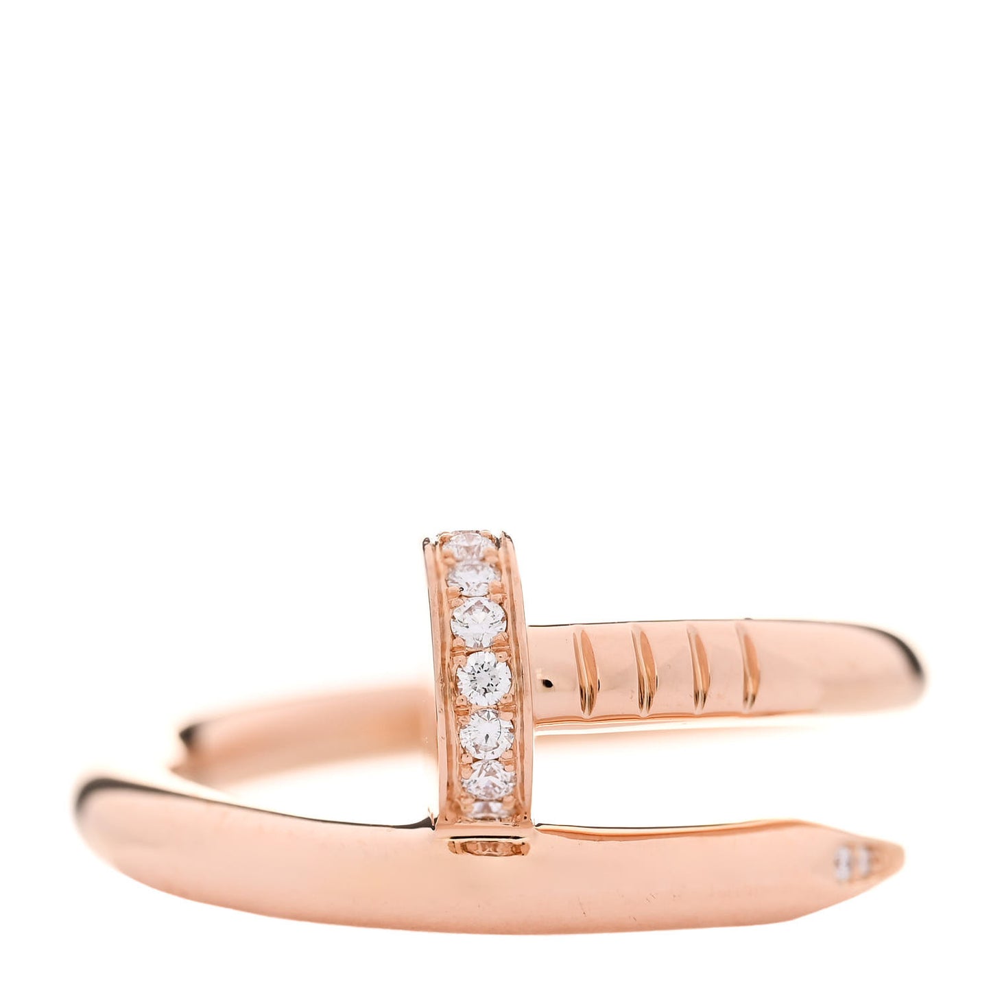 18K Pink Gold Diamond Juste Un Clou Ring 53 6.25