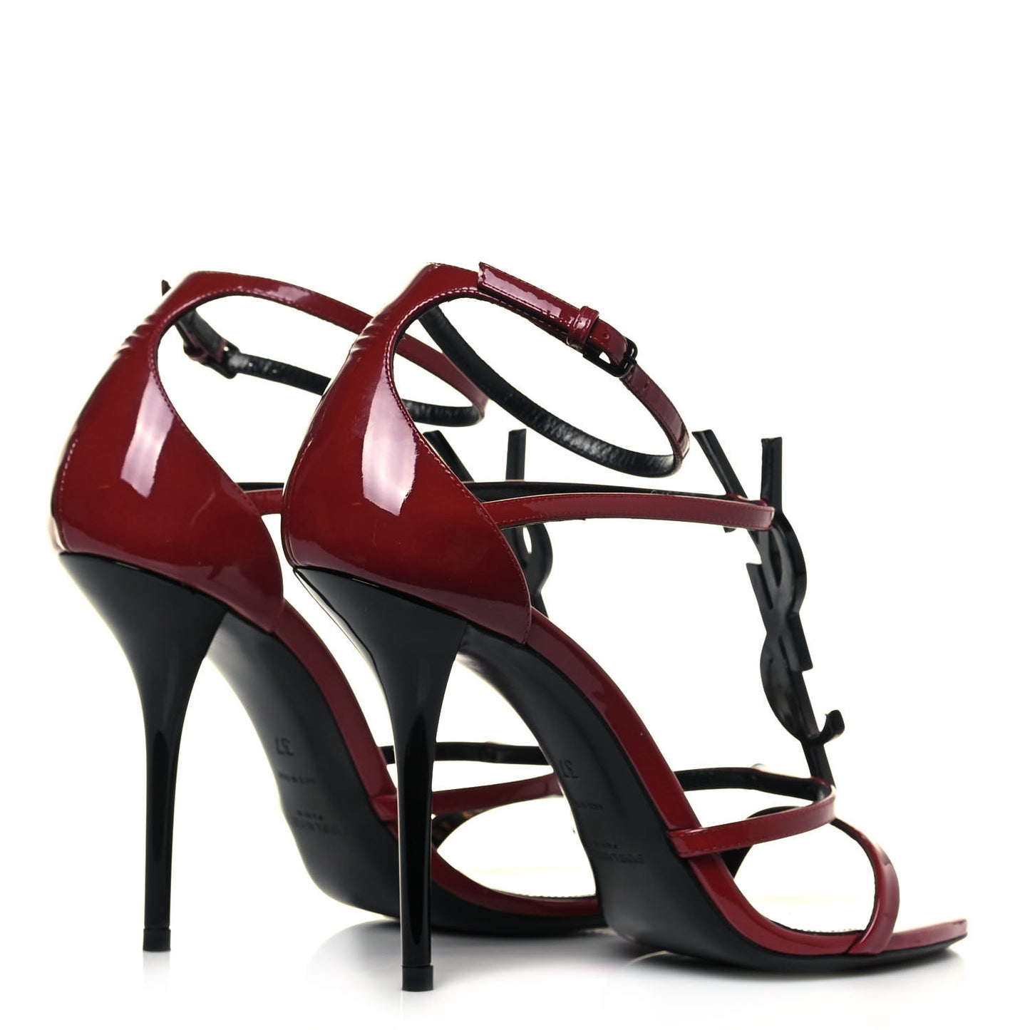 Patent Calfskin Cassandra 100 Sandals 37 Red Laquer