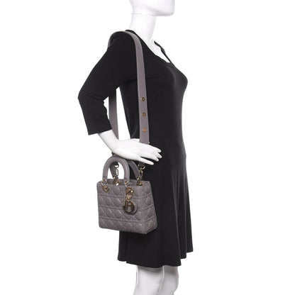 Christian Dior Lambskin Cannage Small My ABCDior Lady Dior Grey 2 of 8