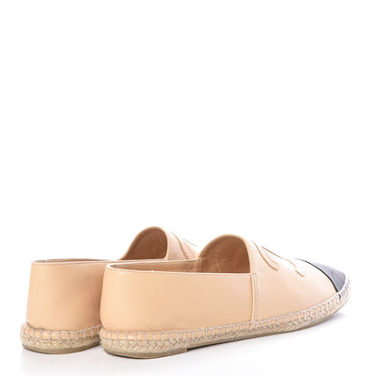 Chanel Lambskin CC Espadrilles 39 Beige Black 4 of 12