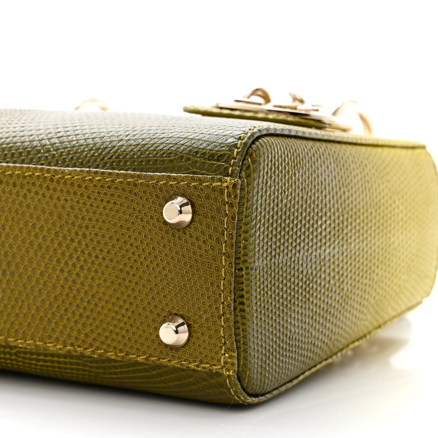 Lizard Gradient Mini Lady Dior Yellow Dark Green