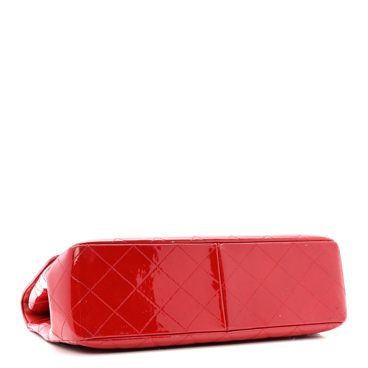 Patent Quilted Jumbo Single Flap Red