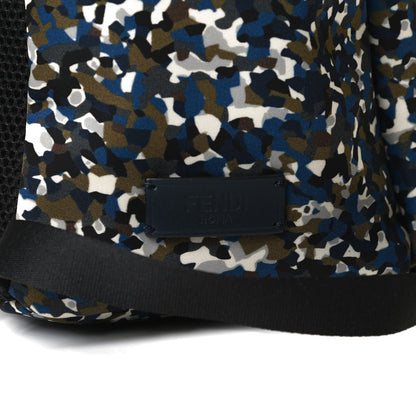 Fendi Nylon Vitello Elite Flamingo Granite Lightning Monster Eyes Backpack Multicolor Lavagna 12 of 12