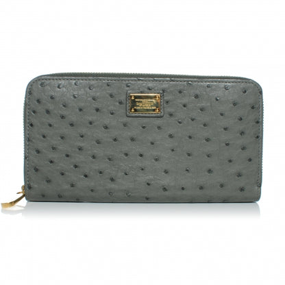 Louis Vuitton Ostrich Zippy Wallet Gris Special Order 1 of 6