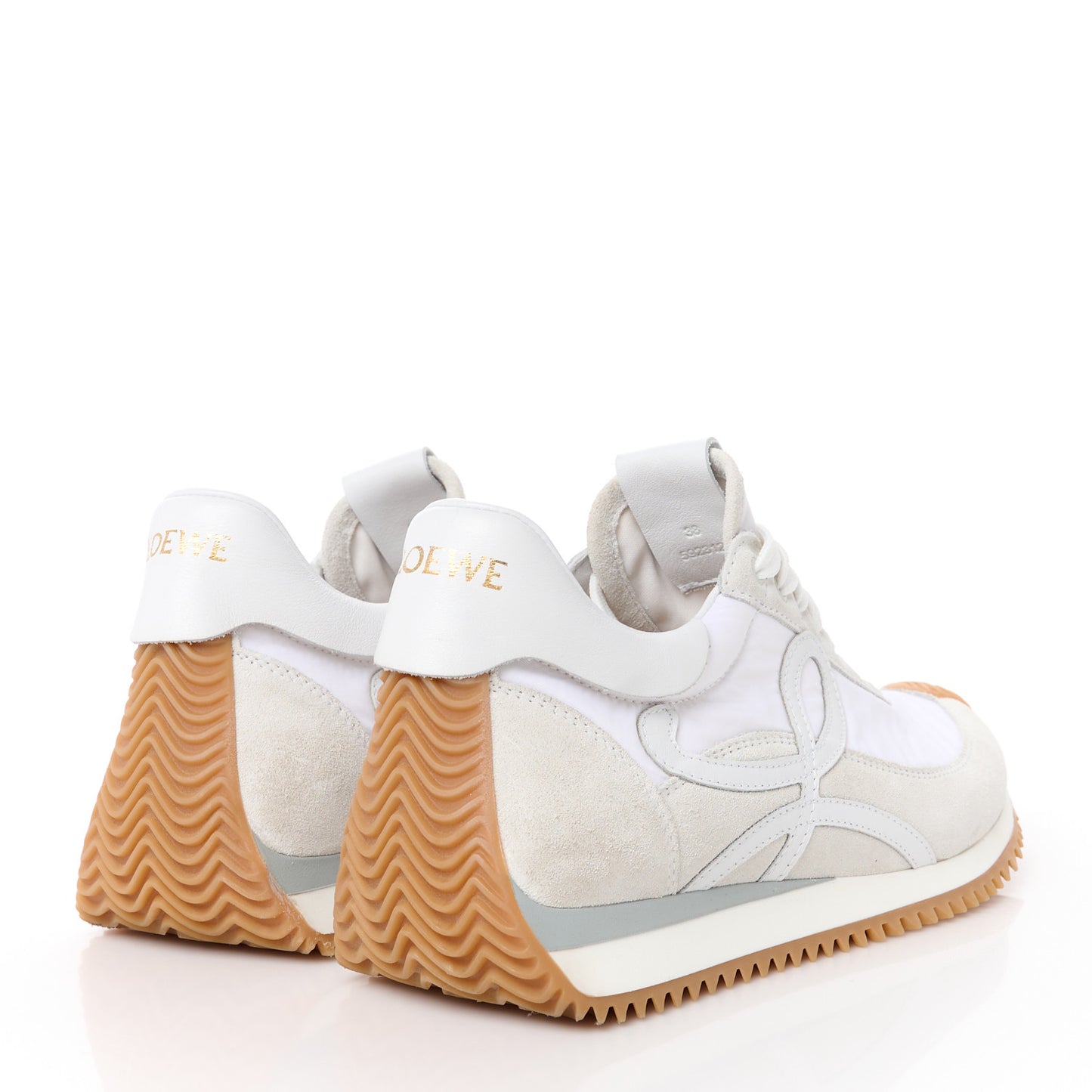 Nylon Suede Flow Retro Runner Sneakers 38 White