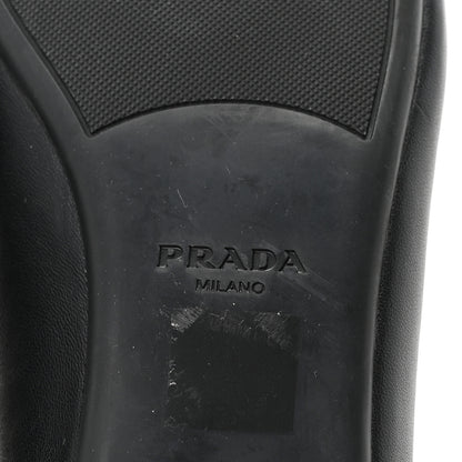 Prada Nappa Vernice Cap Toe Logo Bow Ballerina Flats 39 Black 7 of 9