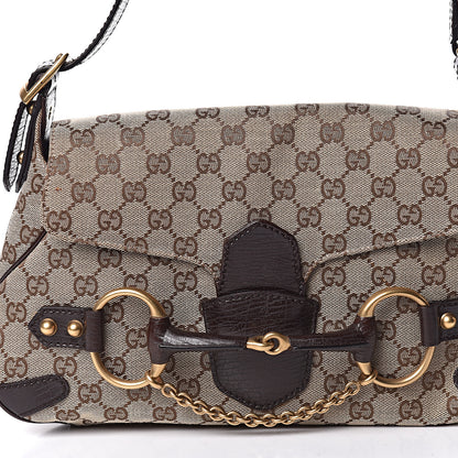 Gucci Monogram Horsebit Chain Flap Shoulder Bag Brown 10 of 10