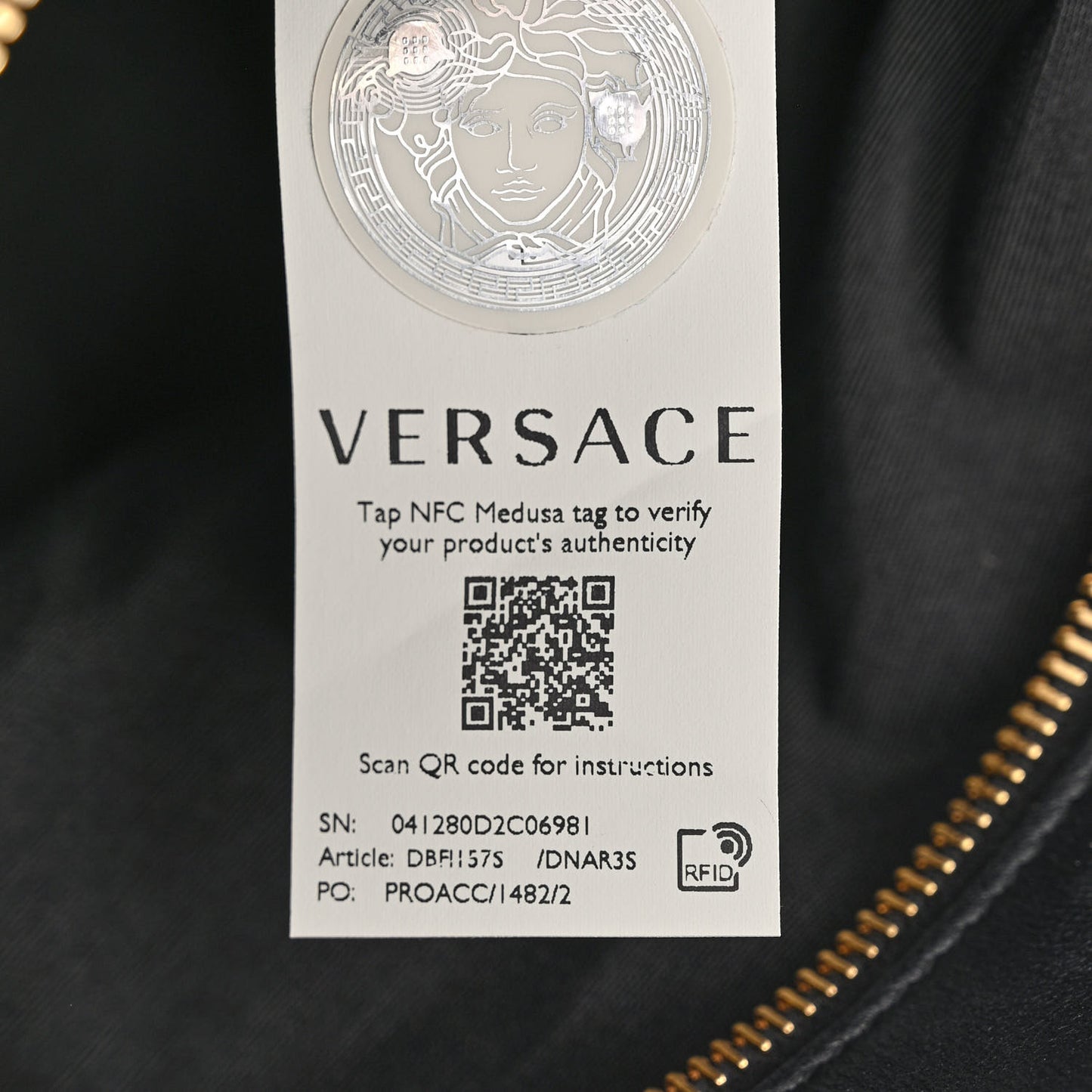 Nappa Quilted La Medusa Chain Tote Black
