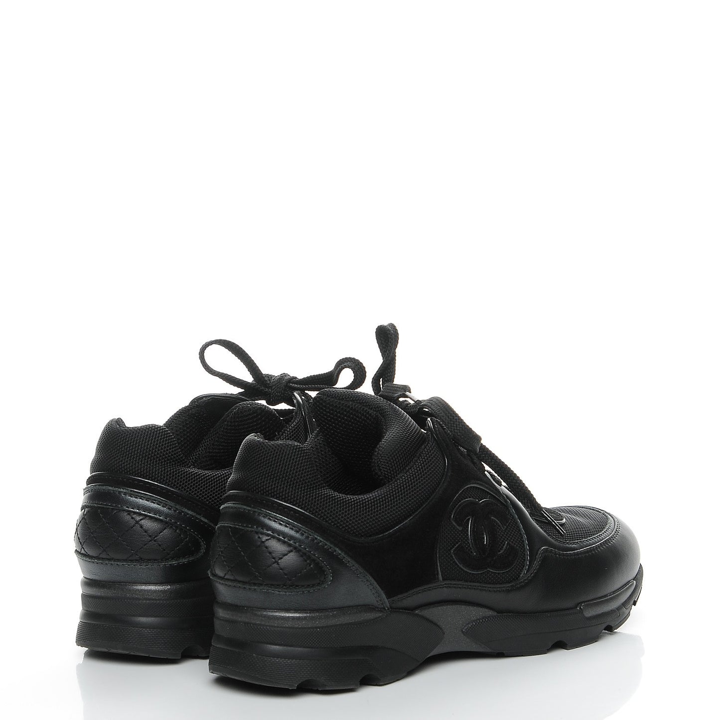 Suede Calfskin CC Sneakers 37 Black