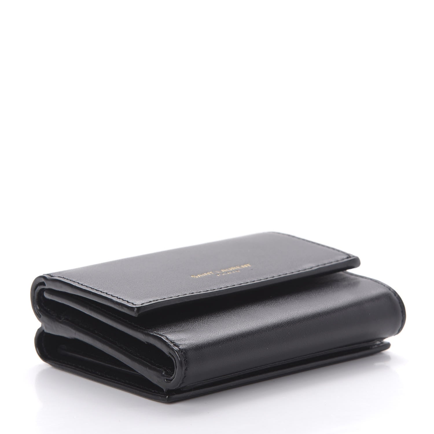 Saint Laurent Calfskin Trifold Wallet Black 4 of 11