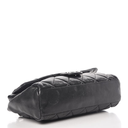 Chanel Glazed Caviar Medium Nature Flap Bag Black 4 of 20
