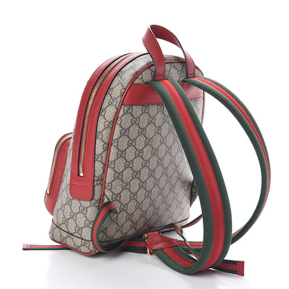 Gucci GG Supreme Monogram Web Kingsnake Heart Embroidered Small Day Backpack Red 3 of 9