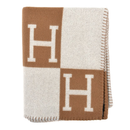 Hermes Wool Cashmere Avalon Blanket Ecru Camel 1 of 3