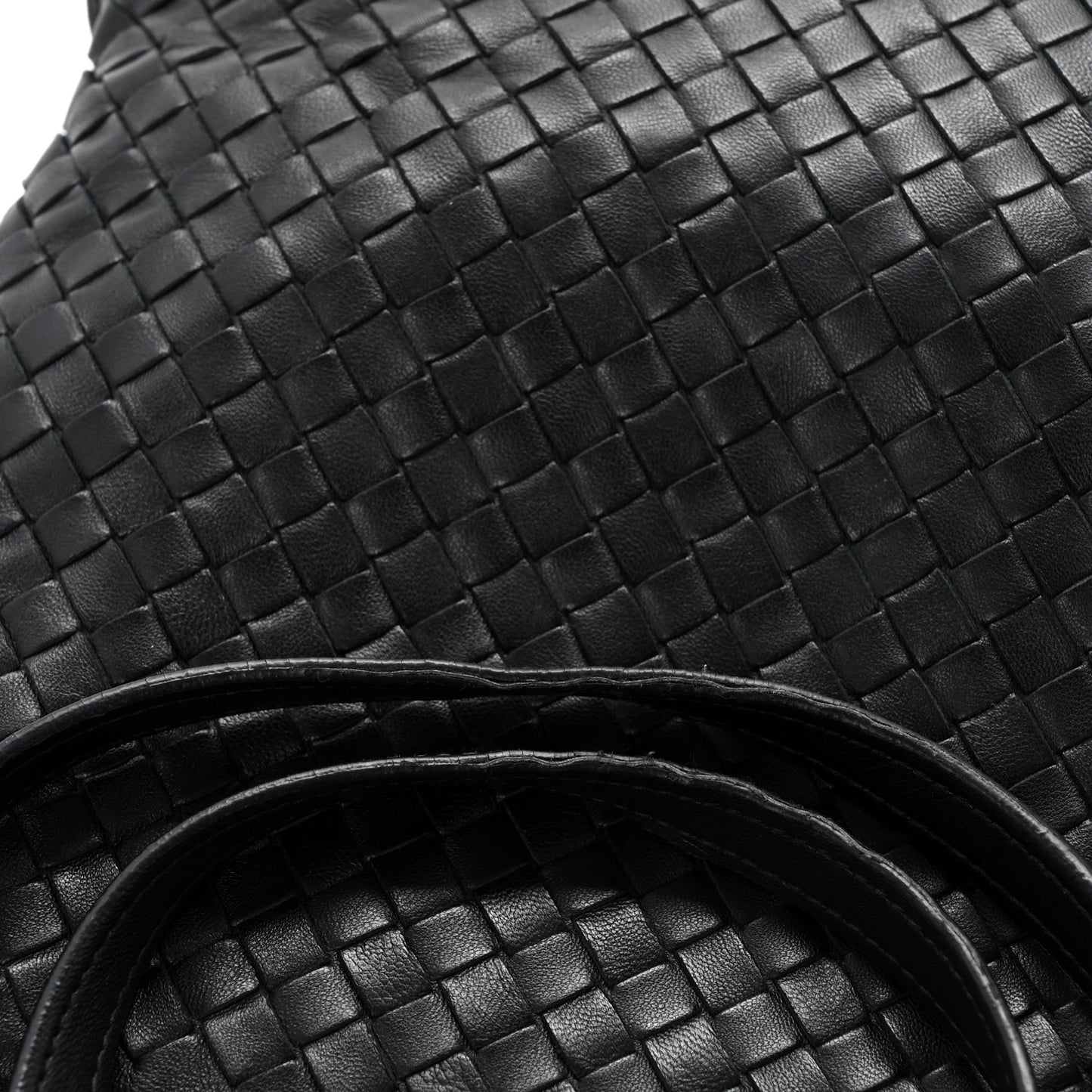 Nappa Intrecciato Flat Shoulder Bag Black