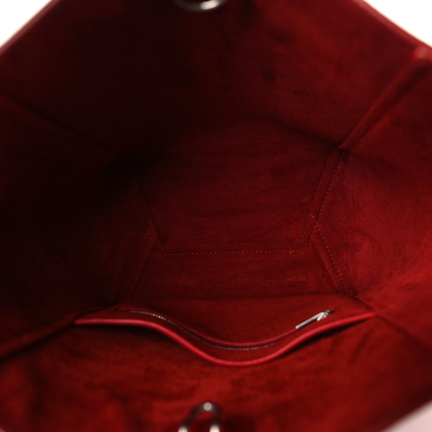 Soft Grained Calfskin Small Sangle Bucket Bag Red