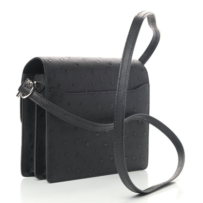 Hermes Ostrich Mini Sac Roulis Black 2 of 4