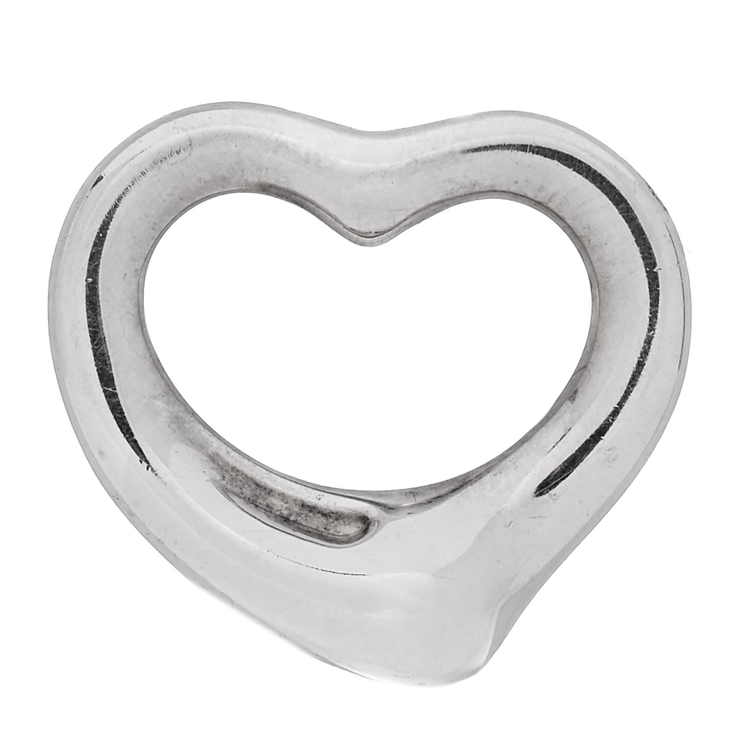 Tiffany Sterling Silver 16mm Elsa Peretti Open Heart Pendant 1 of 4