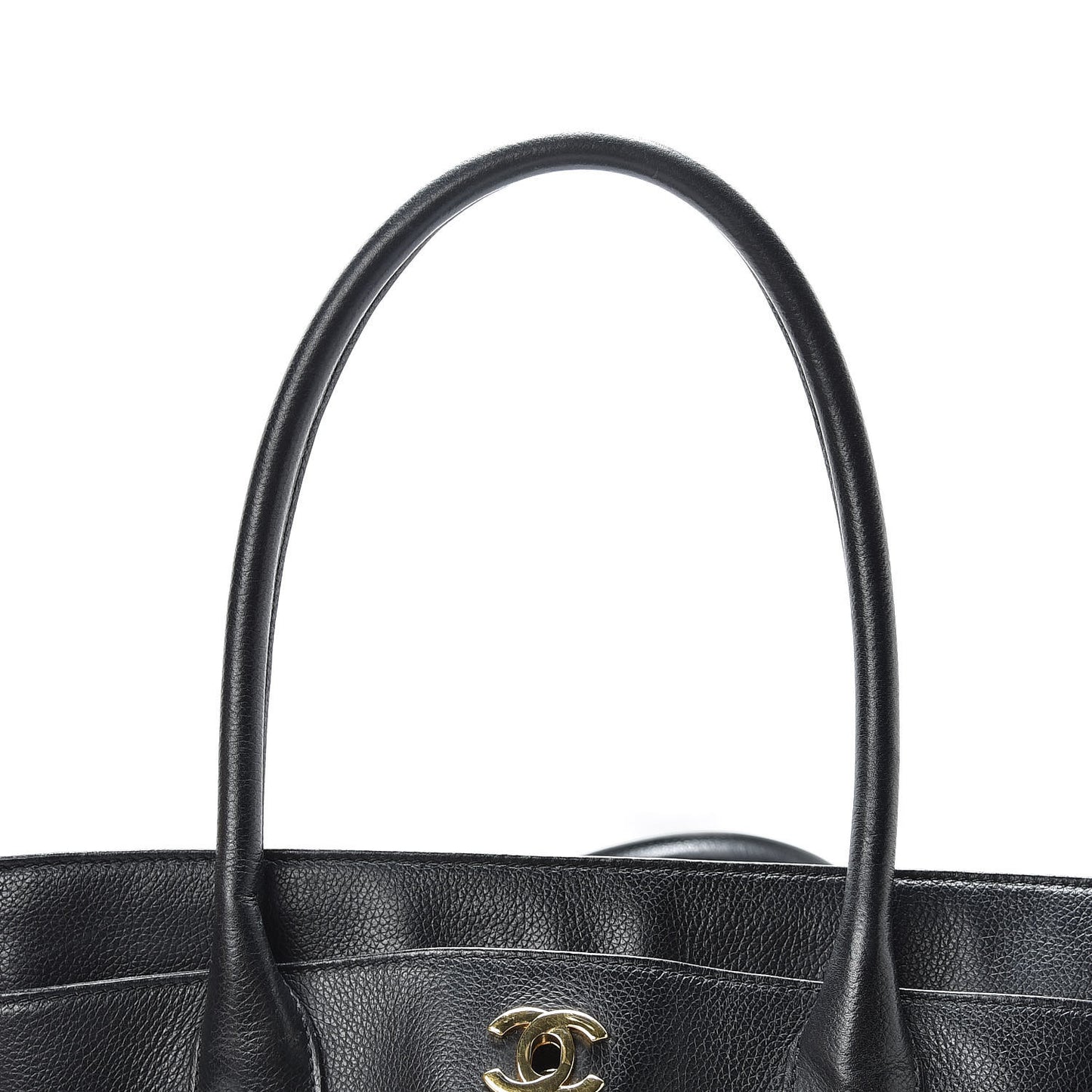 Calfskin Tall Cerf Tote Black